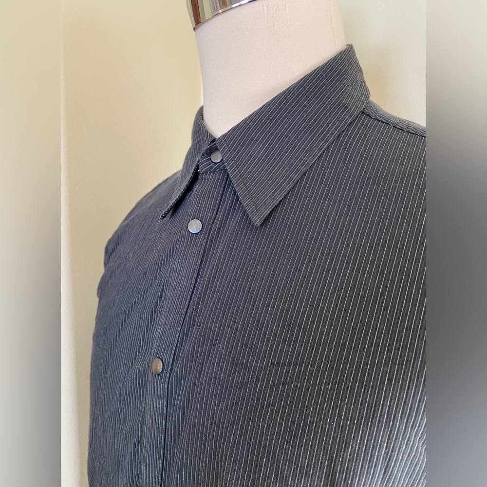 A/X‎ Armani Exchange Striped Snap Down Striped Shirt Large